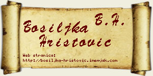 Bosiljka Hristović vizit kartica